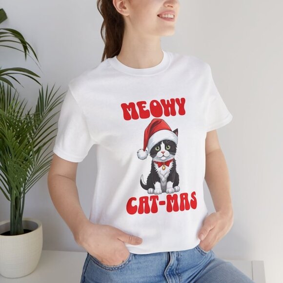 Gildan Other - Cute Cat Christmas T-Shirt, Meowy Cat-Mas T-Shirt, Holiday Cat T-Shirt